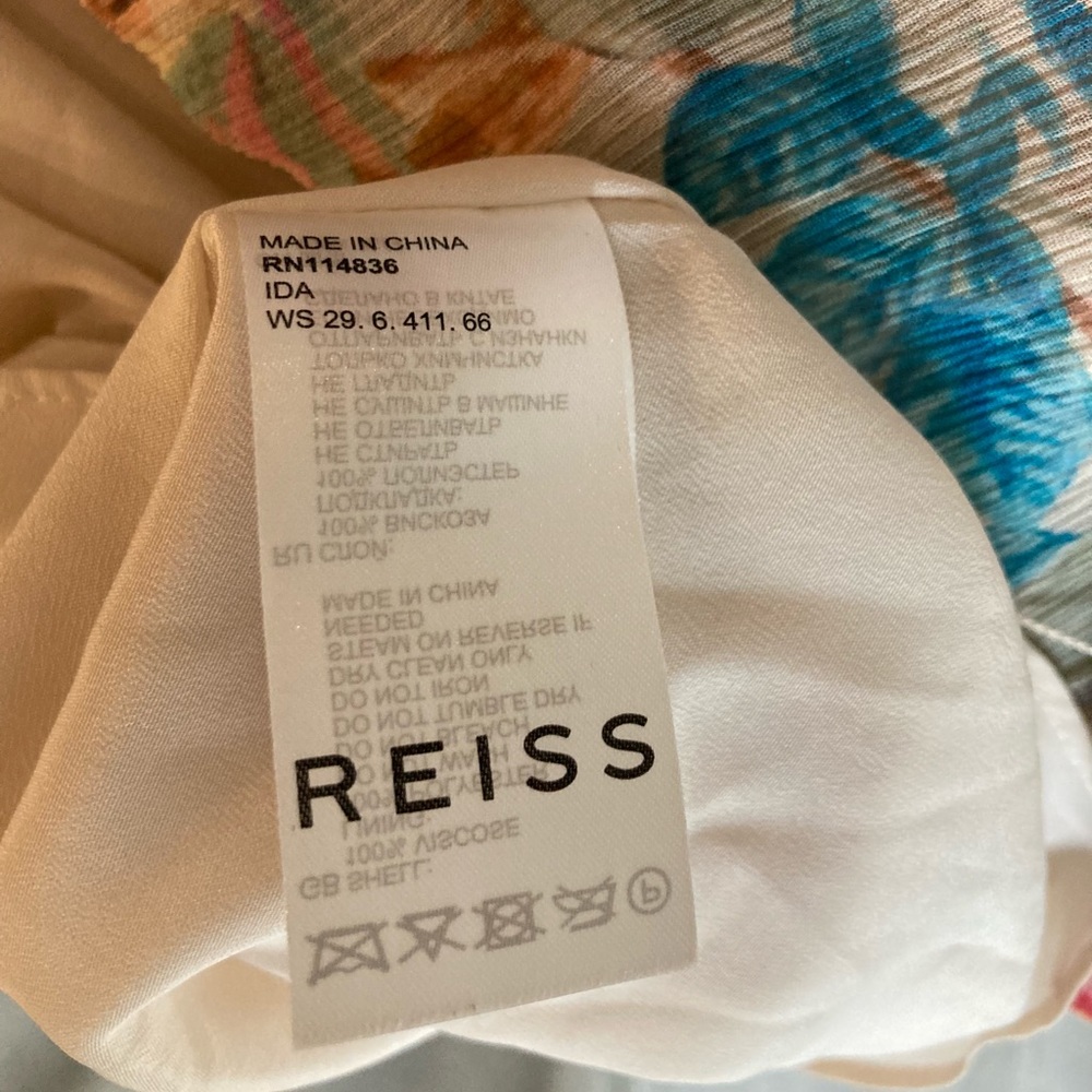 Reiss Chiffon Floral Ruffle Mini Dress - Picture 3 of 5